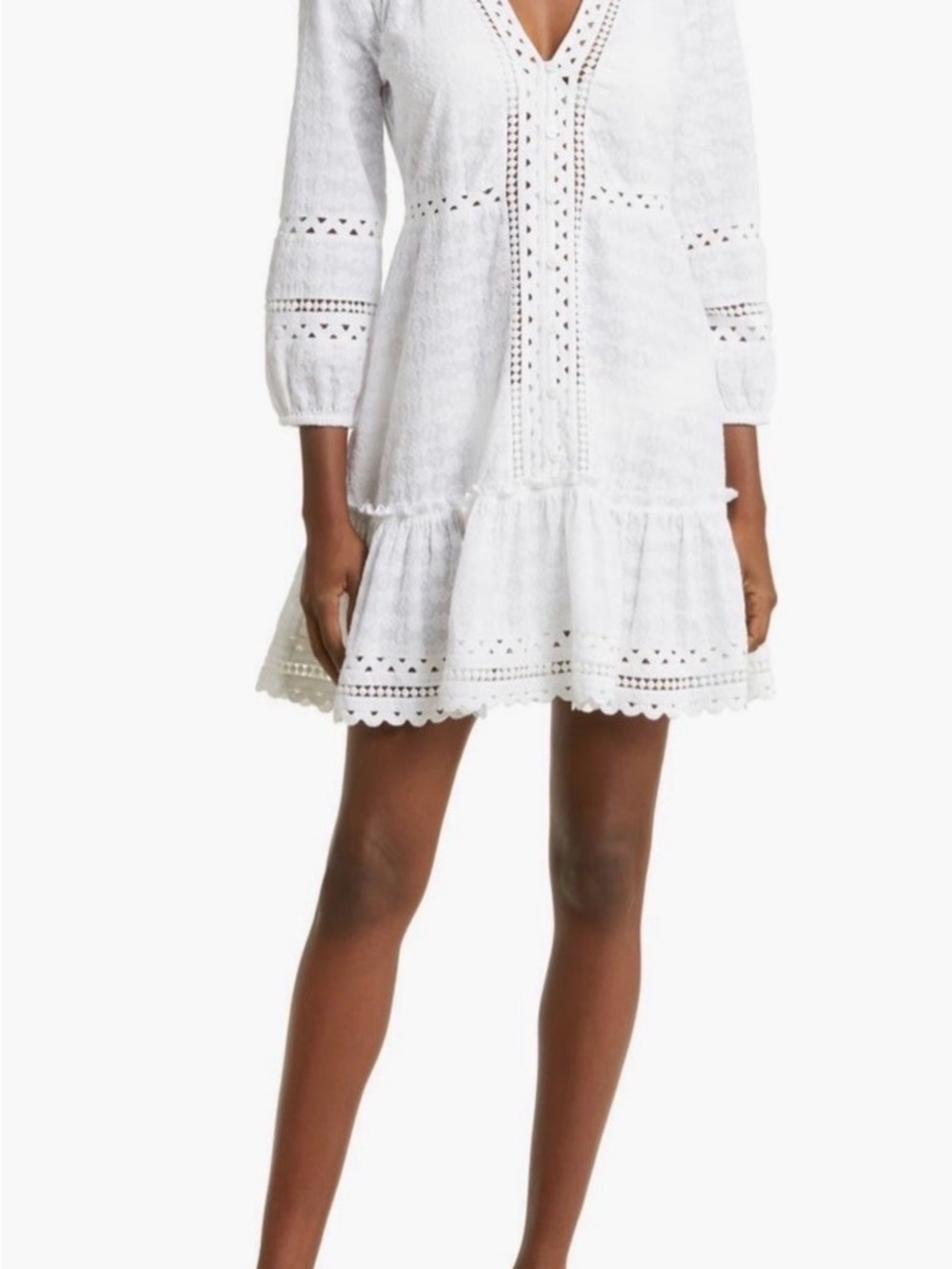 Veronica Beard White Daeja Embroidered Dress/Coverup